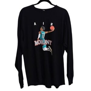 Gildan Air Morant #12 Mens Long Sleeve Black Tee Shirt size XL